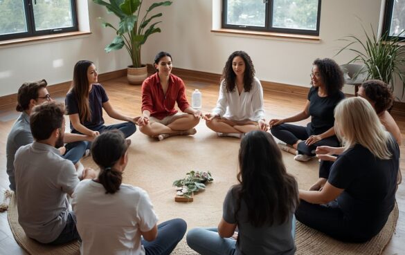 Meditation group/canva