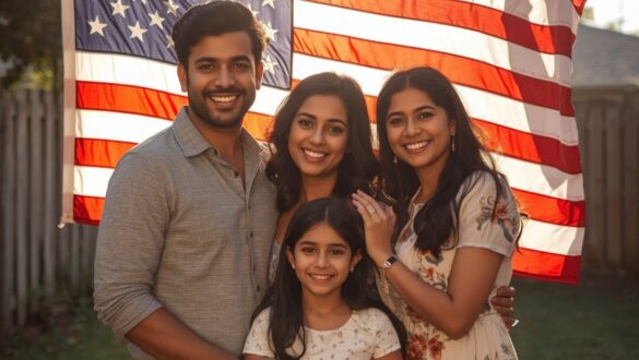 indian american family/canva